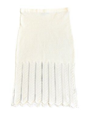 French Connection Crochet Lace Midi Skirt Size Large Cotton Cream Boho Coastal